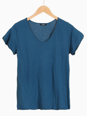 ELIA | Breton Henley Top | White/Navy