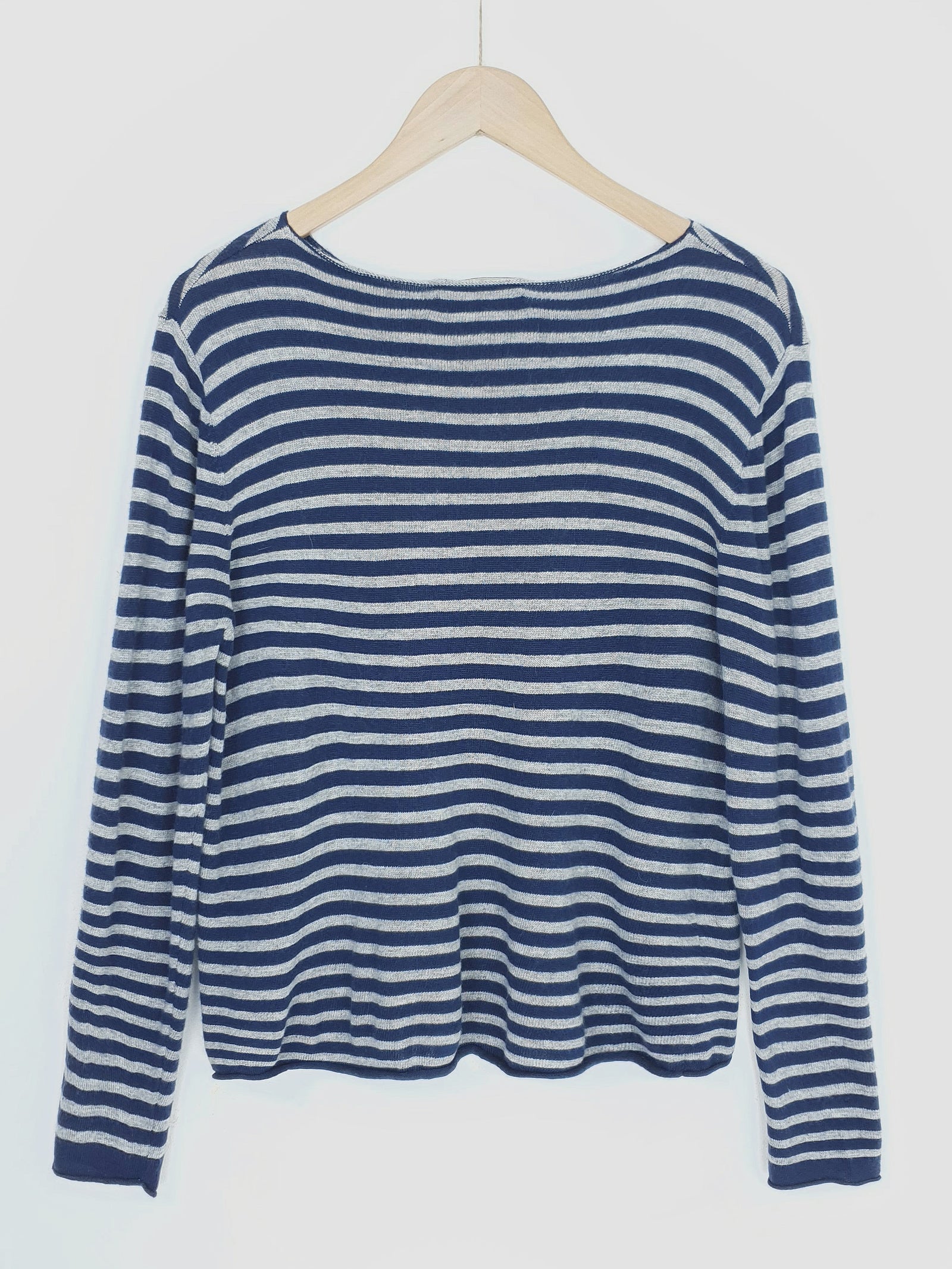 ALISA | Breton Stripe Slub Jumper | Navy