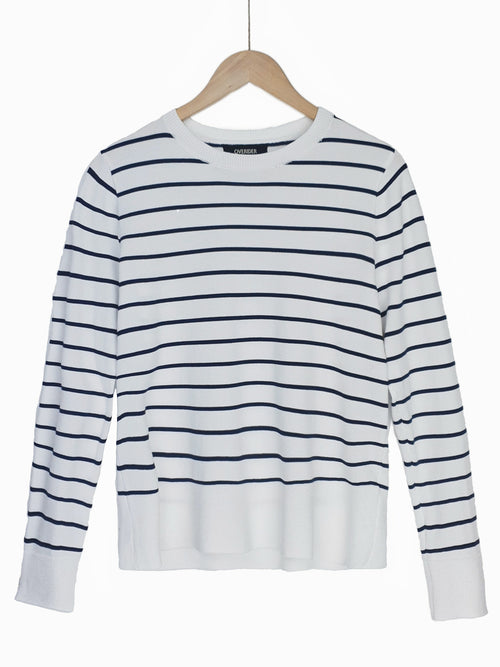 LUIZA | Breton Stripe Jumper | White/Navy