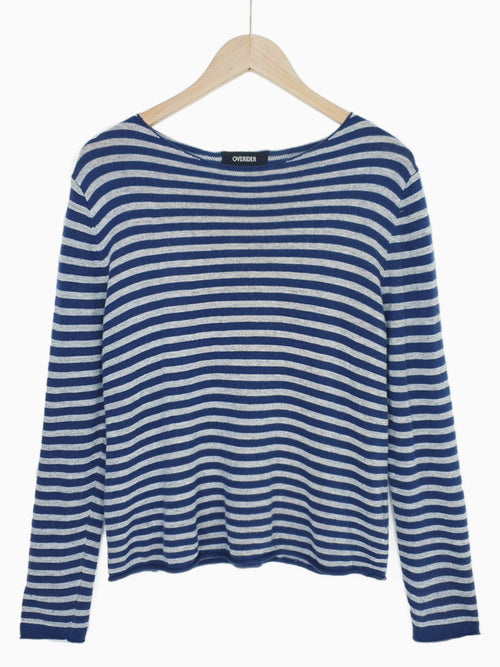 ALISA | Breton Stripe Slub Jumper | Navy