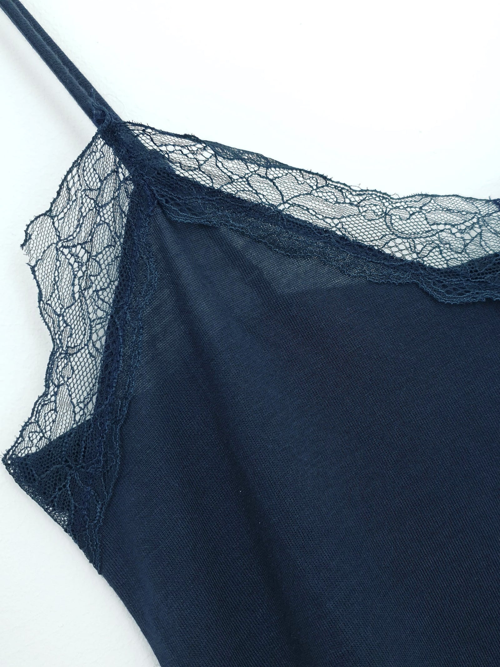 ELENA | Lace Trim Cami | Petrol Blue