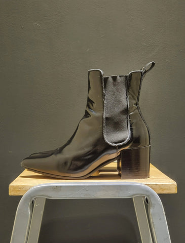 Preworn | Preloved <br> 'ISABEL MARANT' <br>Gold Leather Ankle Boots <br>Size 4 UK