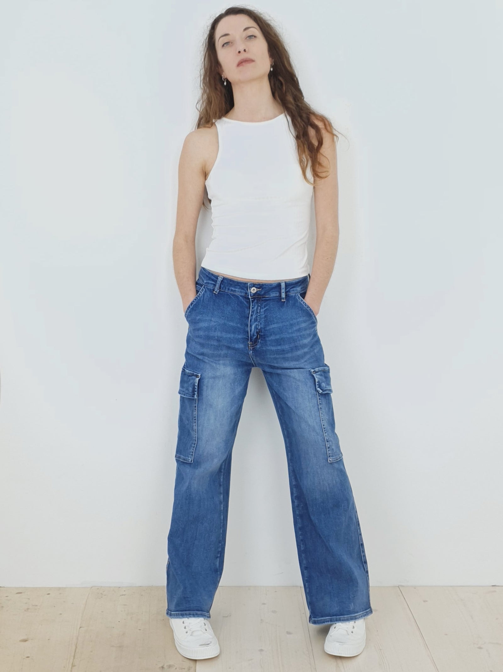 YULIA | Ribbed Knit Tank Top | White