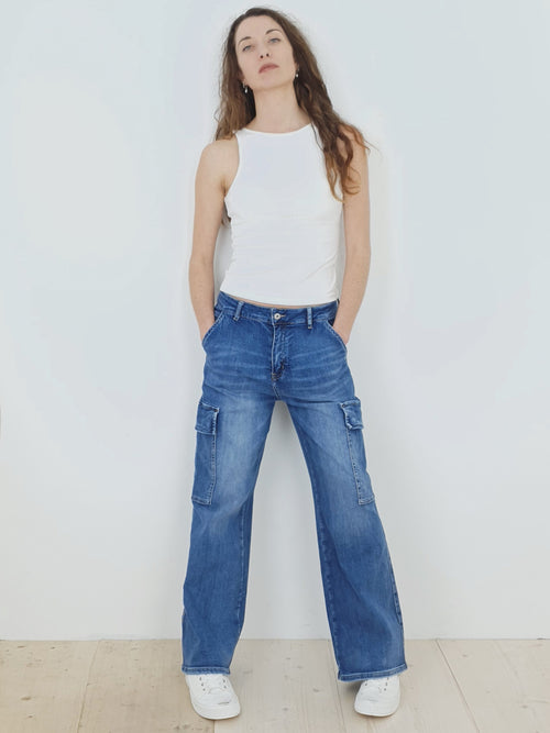 YULIA | Ribbed Knit Tank Top | White
