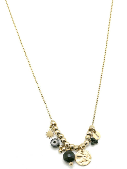 Star & Onyx Necklace | Gold