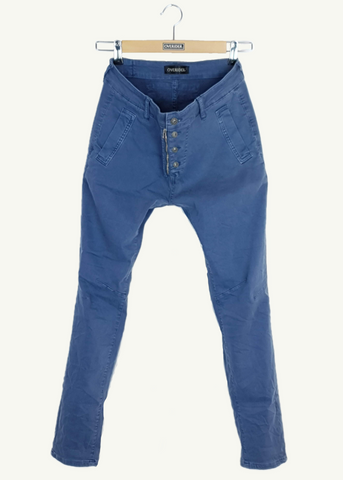 INGA 'C' - Cropped Skinny Jeans with Zip & Buttons - Black