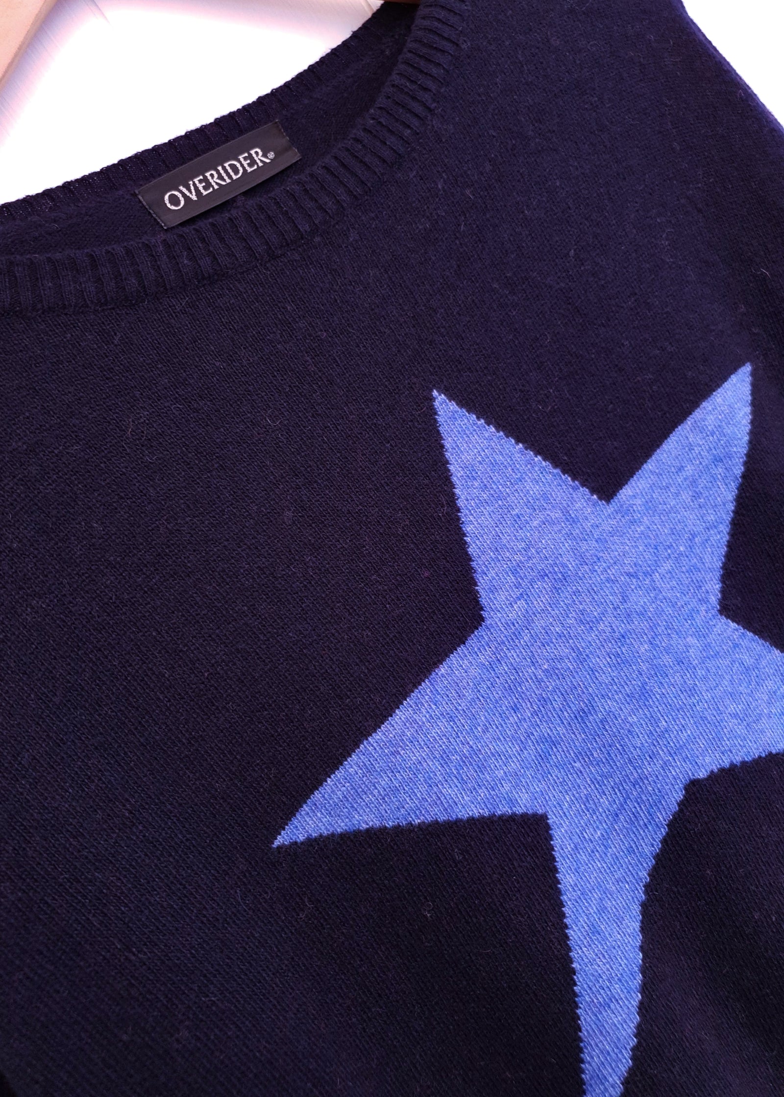 STAR JUMPER - Cashmere Blend Jumper - Navy/Blue <br>ONLINE EXCLUSIVE - FREE DELIVERY