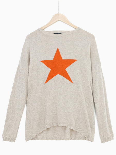 STAR JUMPER Cashmere Blend Jumper Beige Orange ONLINE EXCLUSIVE OVERIDER