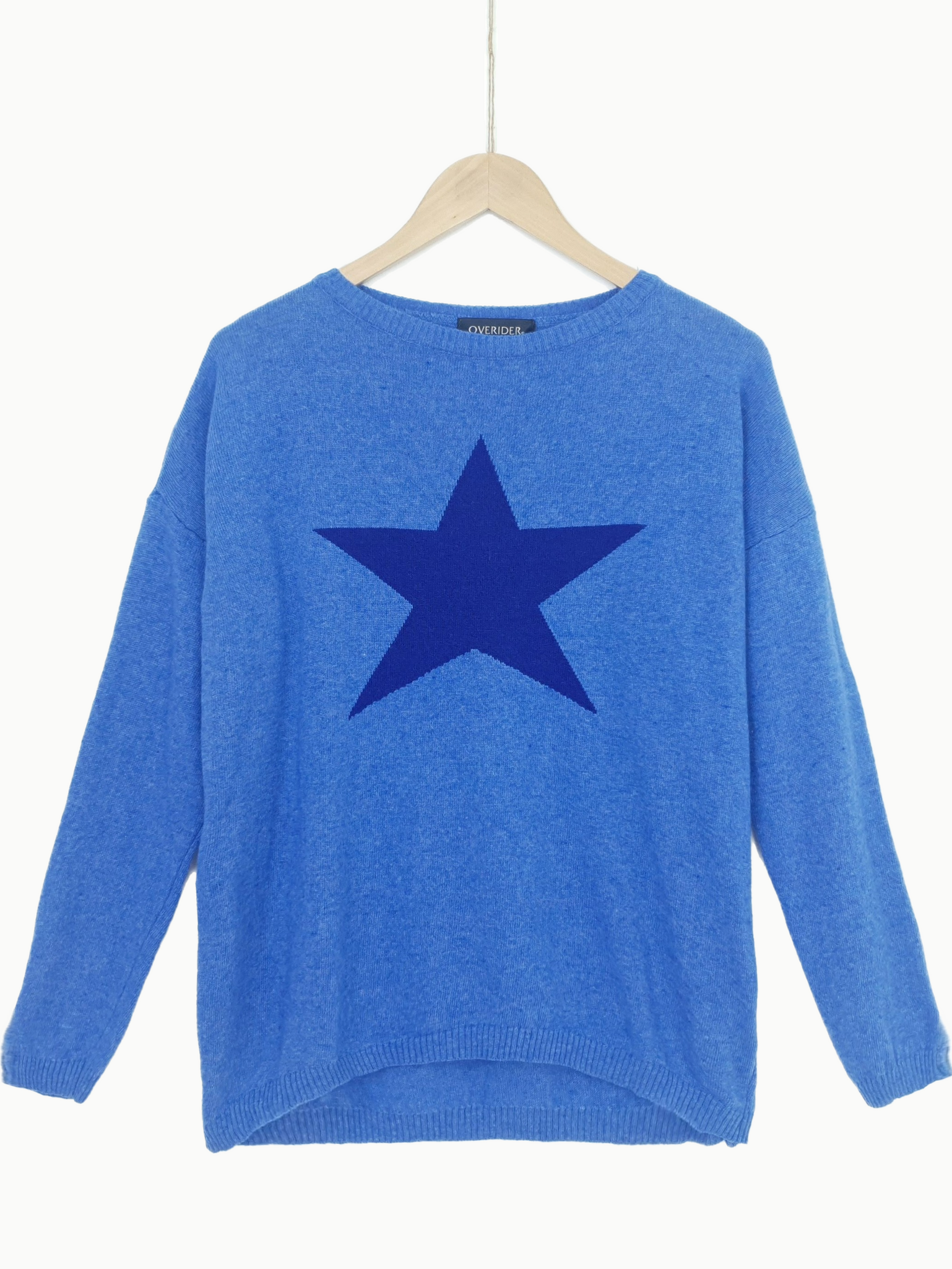 STAR JUMPER - Cashmere Blend Jumper - Blue / Navy <br> ONLINE EXCLUSIVE - FREE DELIVERY