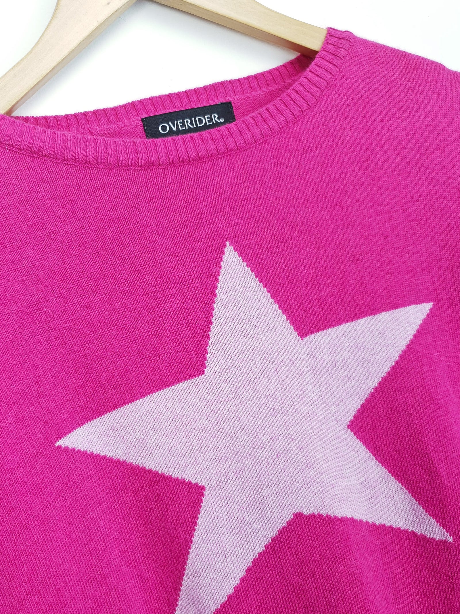 STAR JUMPER - Cashmere Blend Jumper - Fuchsia/Beige<br>ONLINE EXCLUSIVE - FREE DELIVERY