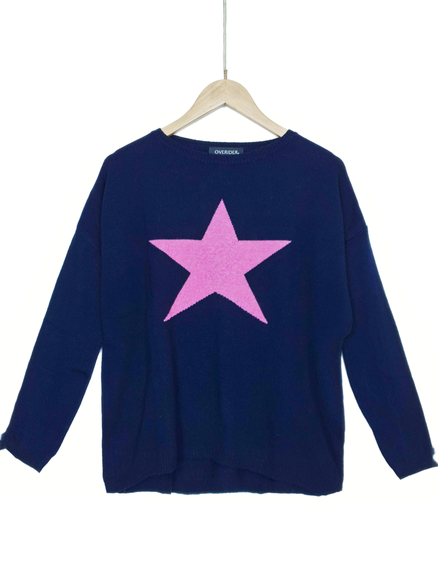 STAR JUMPER - Cashmere Blend Jumper - Navy/Fuchsia <br>ONLINE EXCLUSIVE - FREE DELIVERY