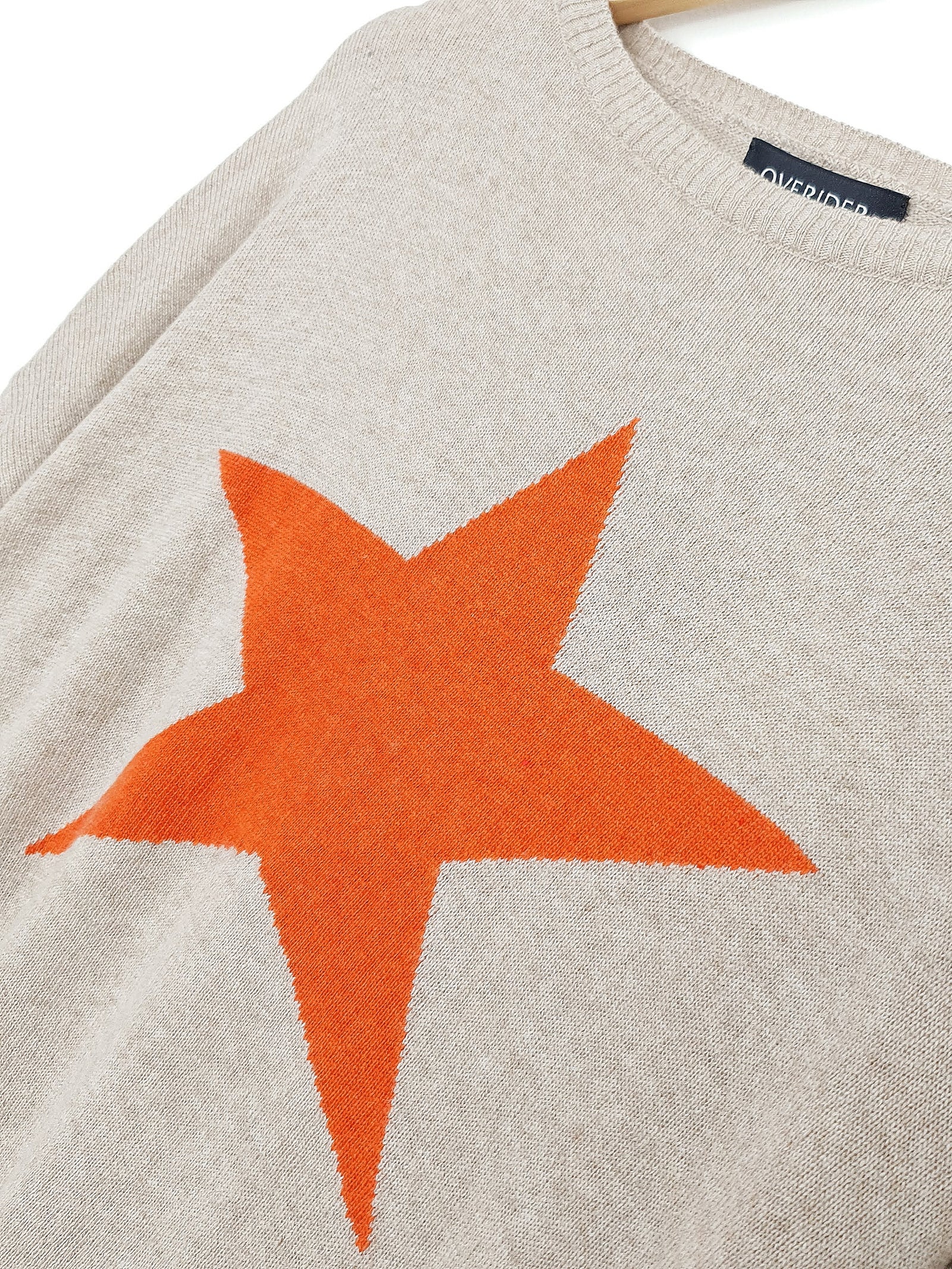 STAR JUMPER - Cashmere Blend Jumper - Beige/Orange <br>ONLINE EXCLUSIVE - FREE DELIVERY