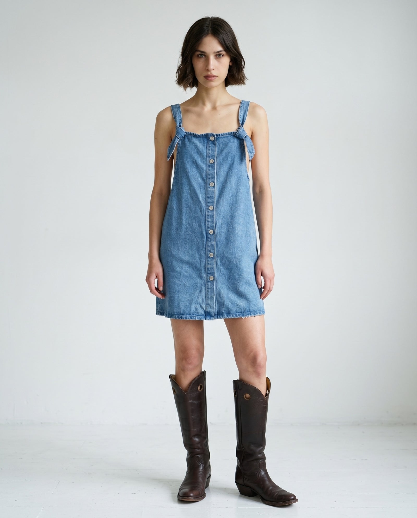 JINCY | Minimal Denim Dress | Blue