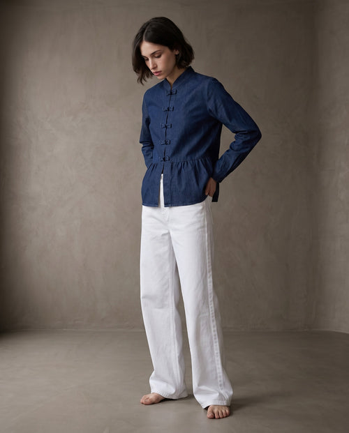 OTTA | Mandarin Collar Jacket | Indigo