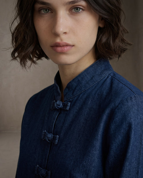 OTTA | Mandarin Collar Jacket | Indigo