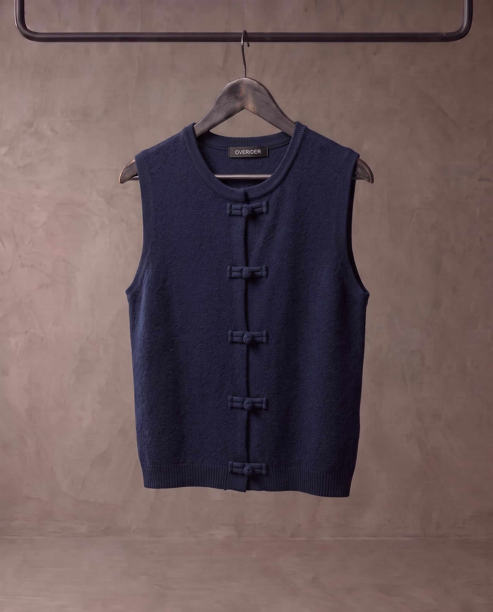 LUZI | Knot Sleeveless Knit Top | Navy
