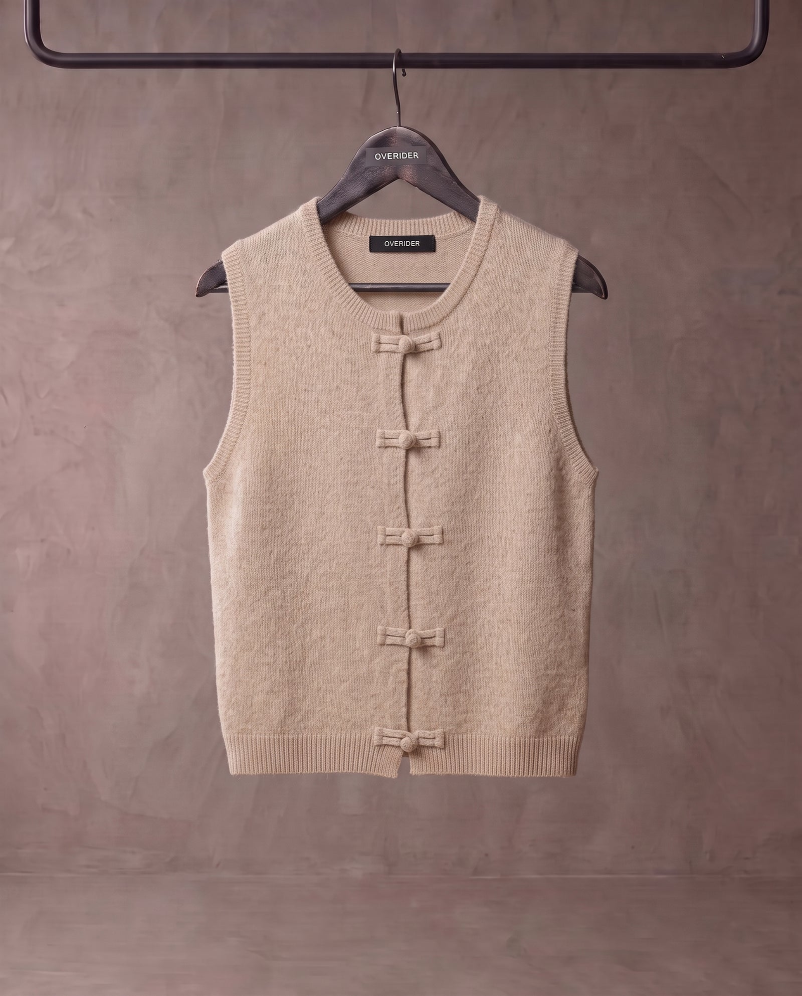 LUZI | Knot Sleeveless Knit Top | Tan