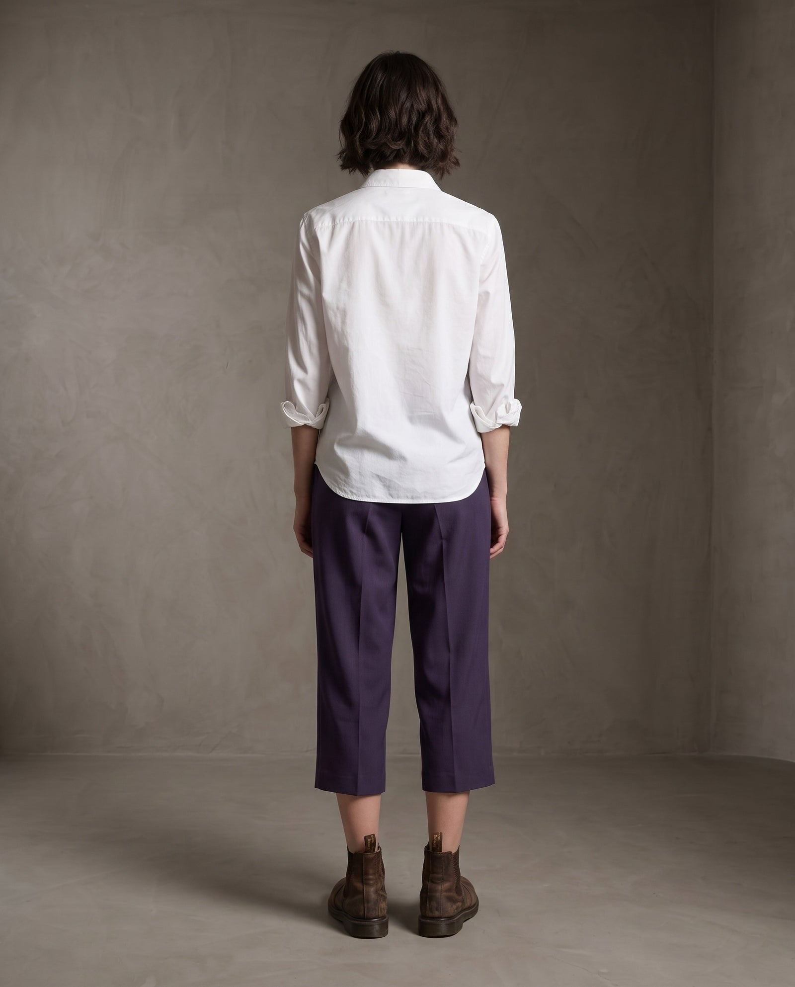 ADINA |  Striped Bib Shirt | White/Blue