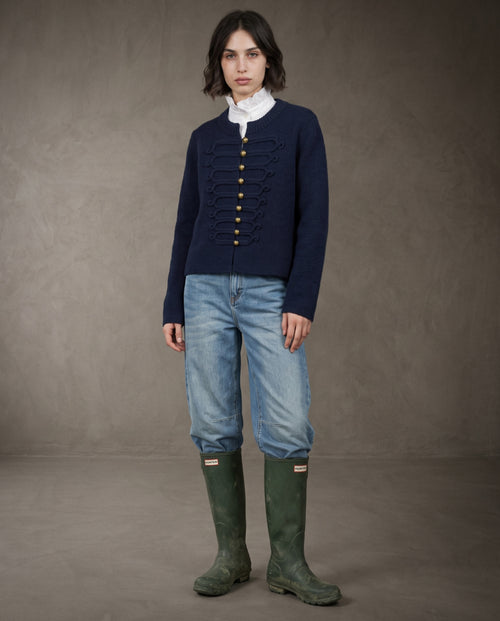 LIZET | Military Knit Cardigan | Navy