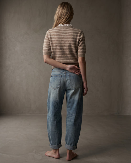 ORSO | Ruffle-Trim Knit Top | Tan