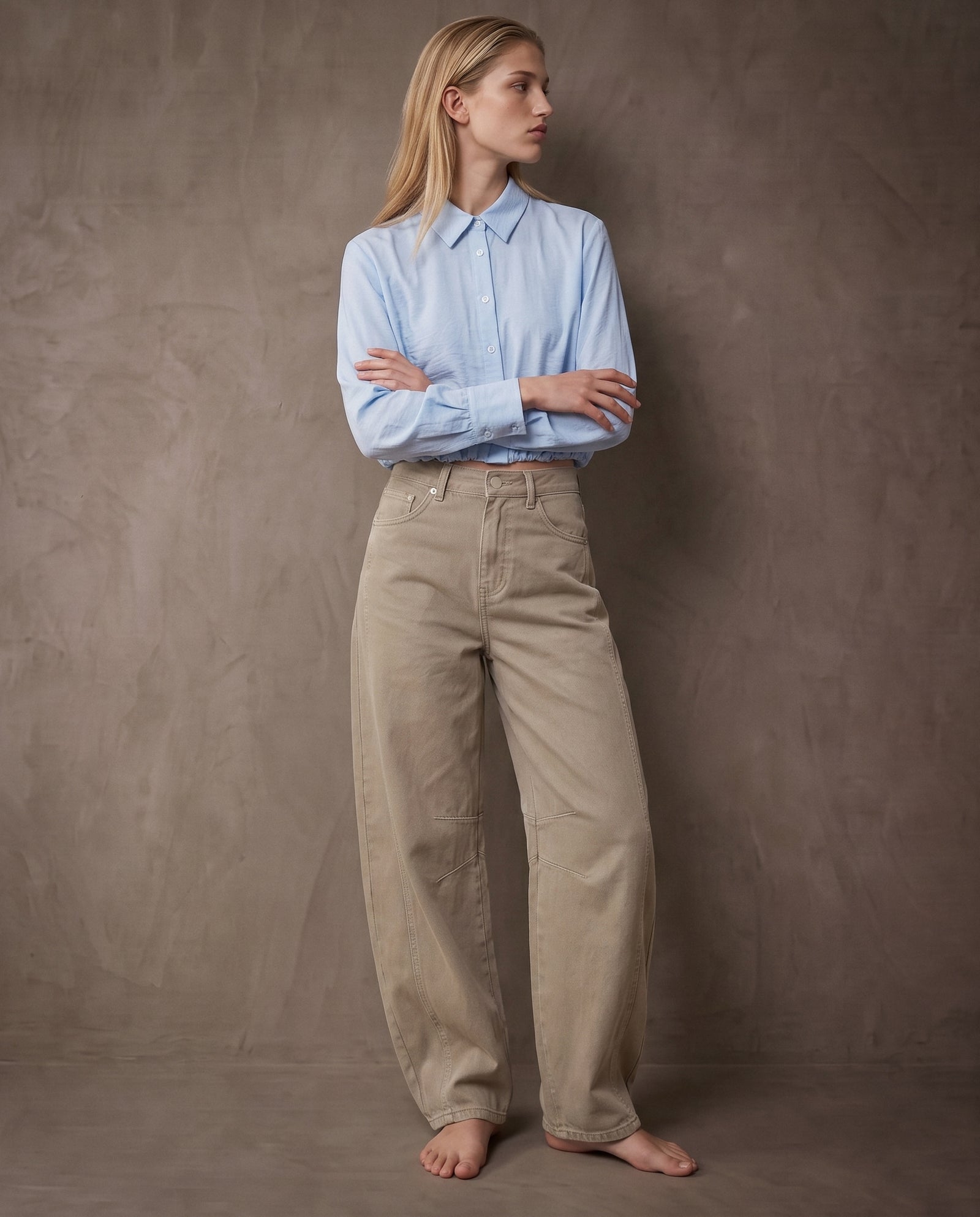 NOLA | Barrel Leg Jeans | Stone