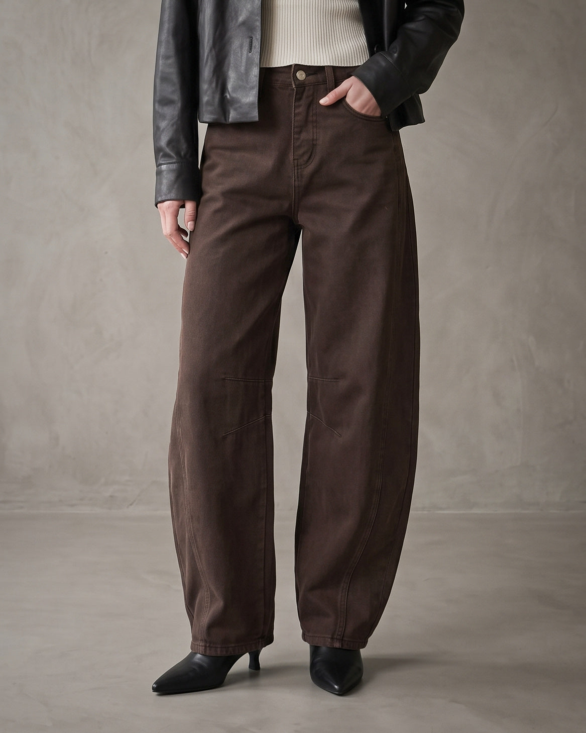 NOLA | Barrel Leg Jeans | Chocolate