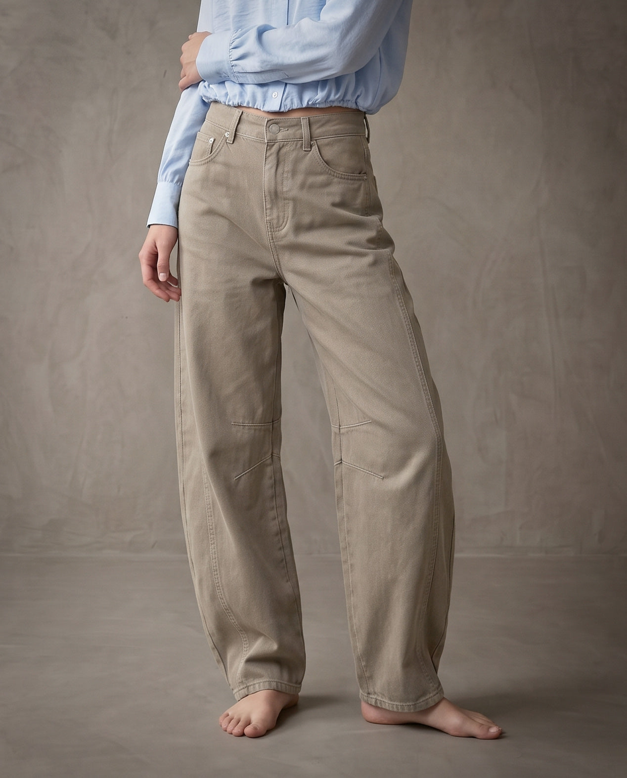 NOLA | Barrel Leg Jeans | Stone