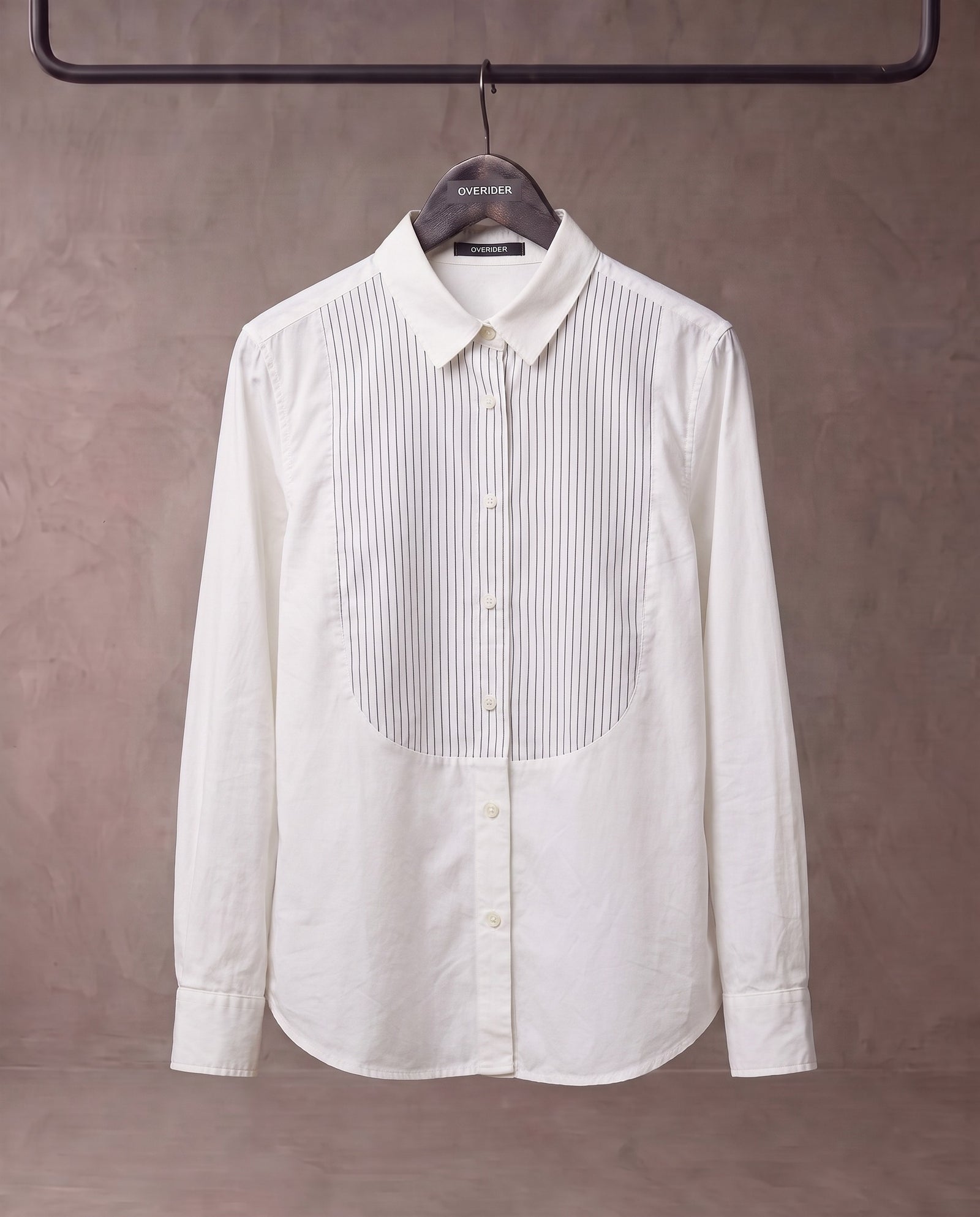 ADINA |  Striped Bib Shirt | White/Blue