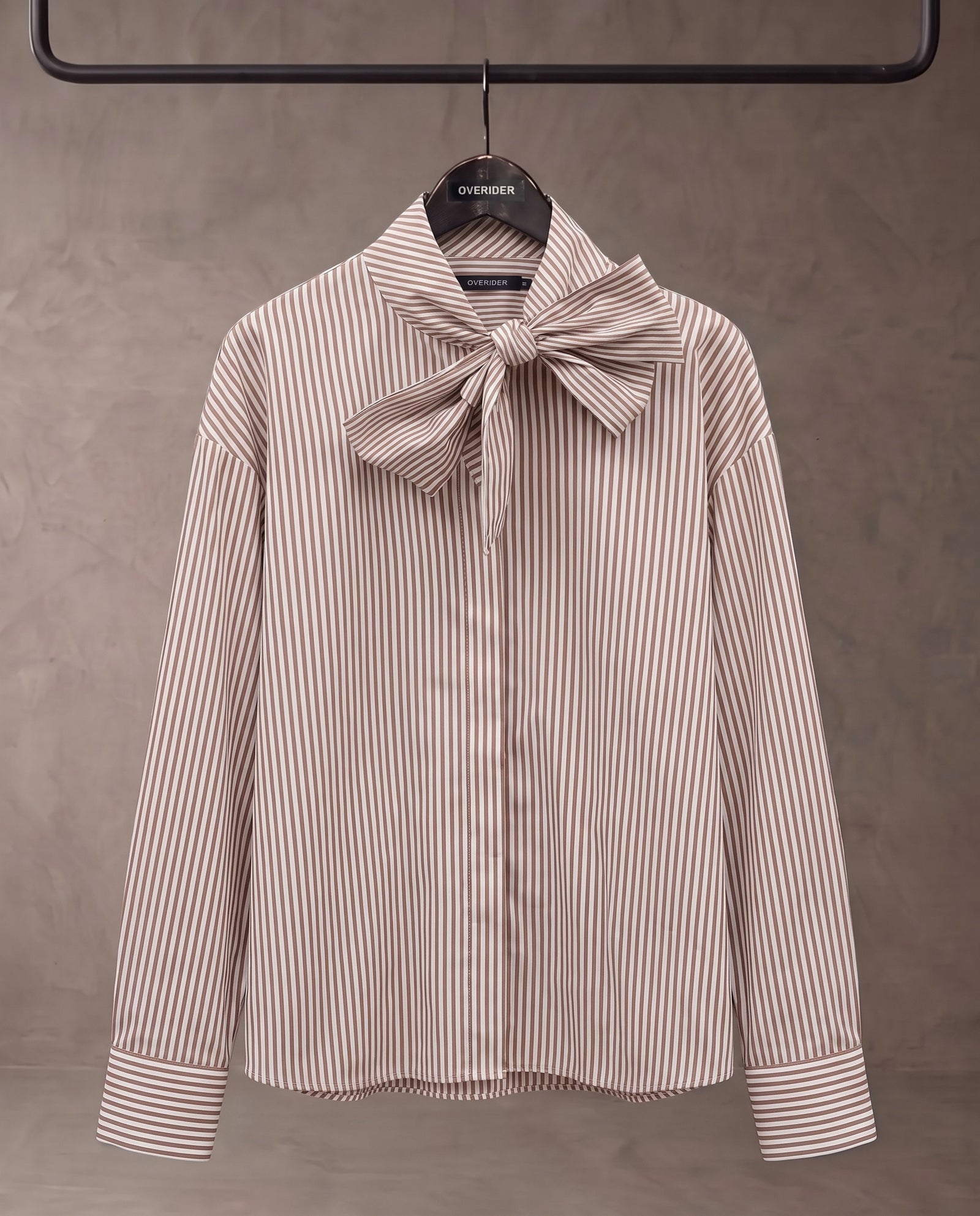 ERICO | Bow Tie Blouse | Taupe Stripe