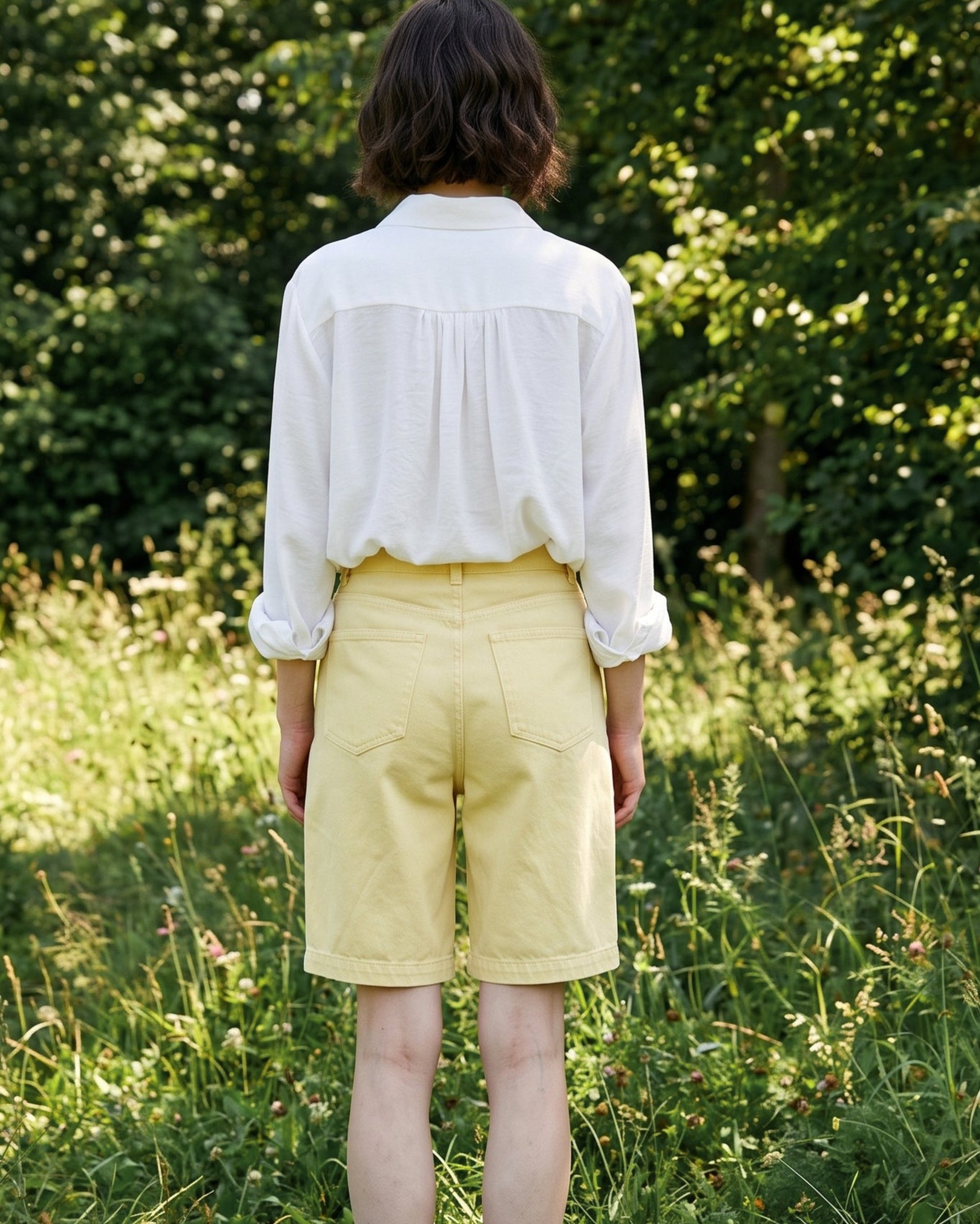 ABIGAIL  | Bubble Hem Shirt | White