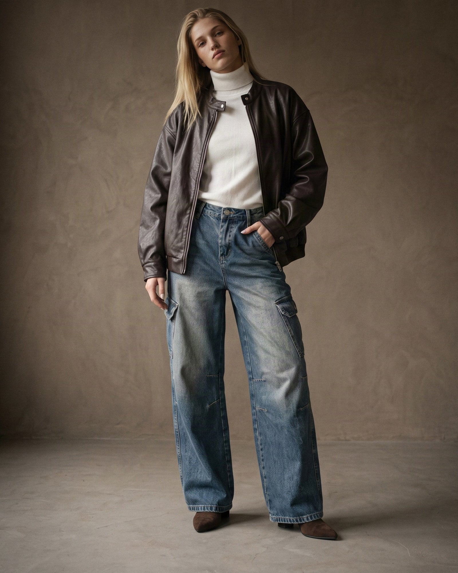 CAMILLE | Barrel Cargo Jeans | Blue