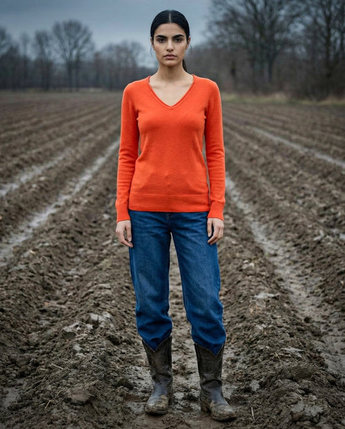 JOELLE | Cashmere Enriched Jumper | Orange