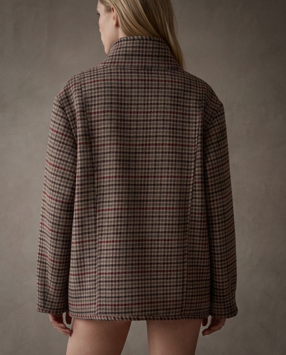 MARGOT | Heritage Funnel Neck Jacket | Check