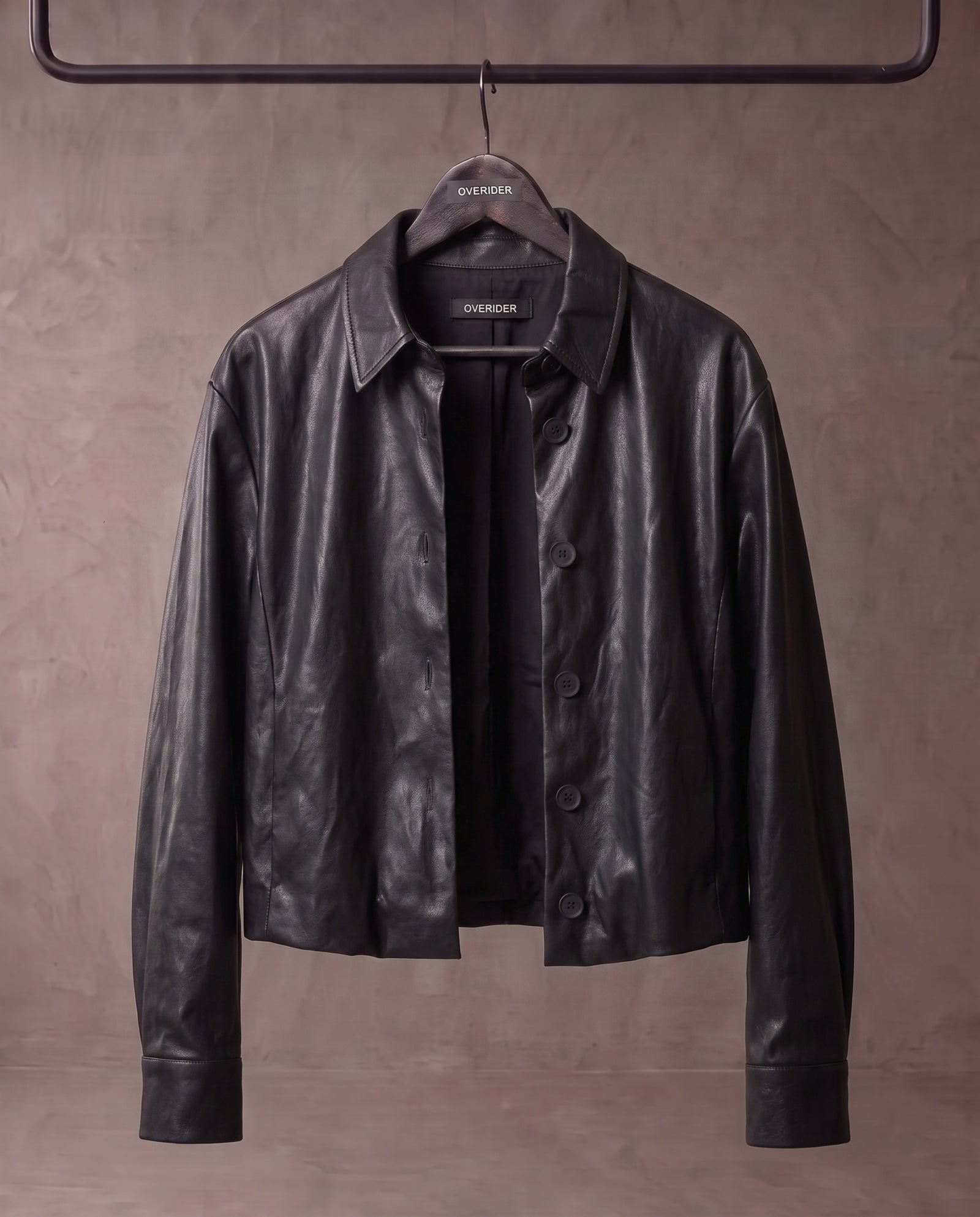 OLISSA | Shiny Leatherette Jacket | Black