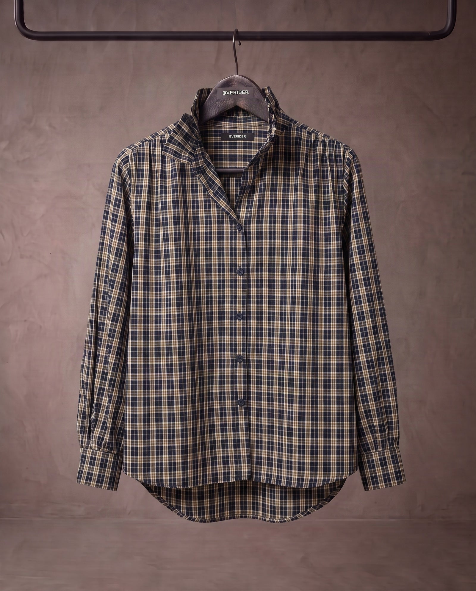 MARTA | Ruffle Collar Shirt | Check