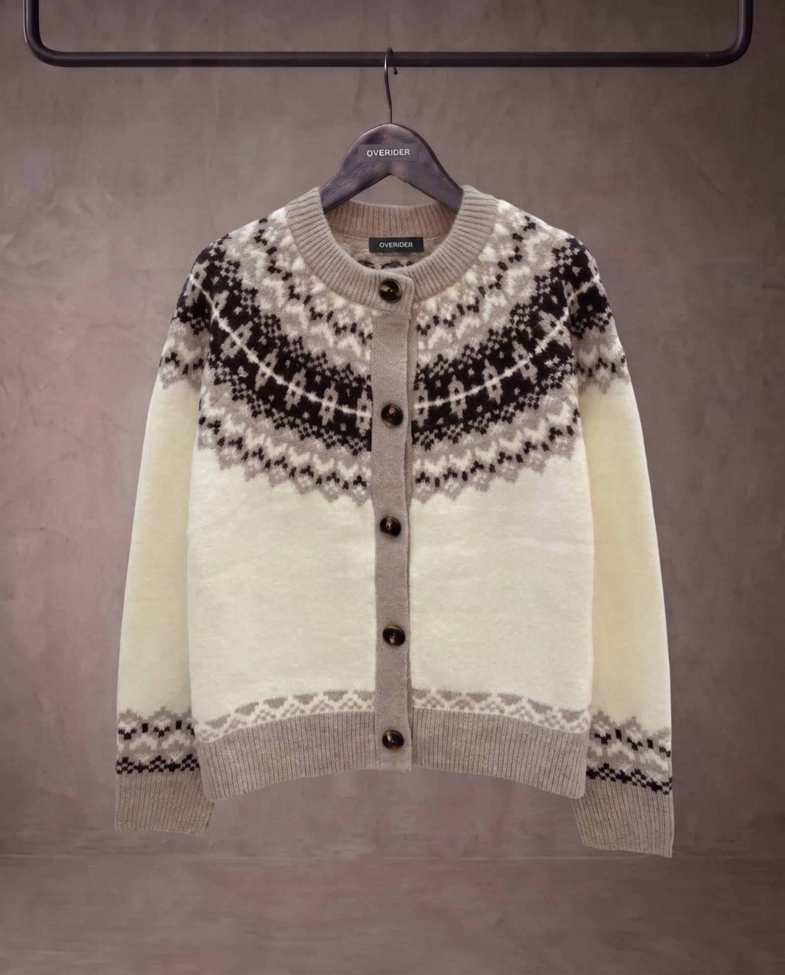 VARDI | Fair-Isle Cardigan | Cream