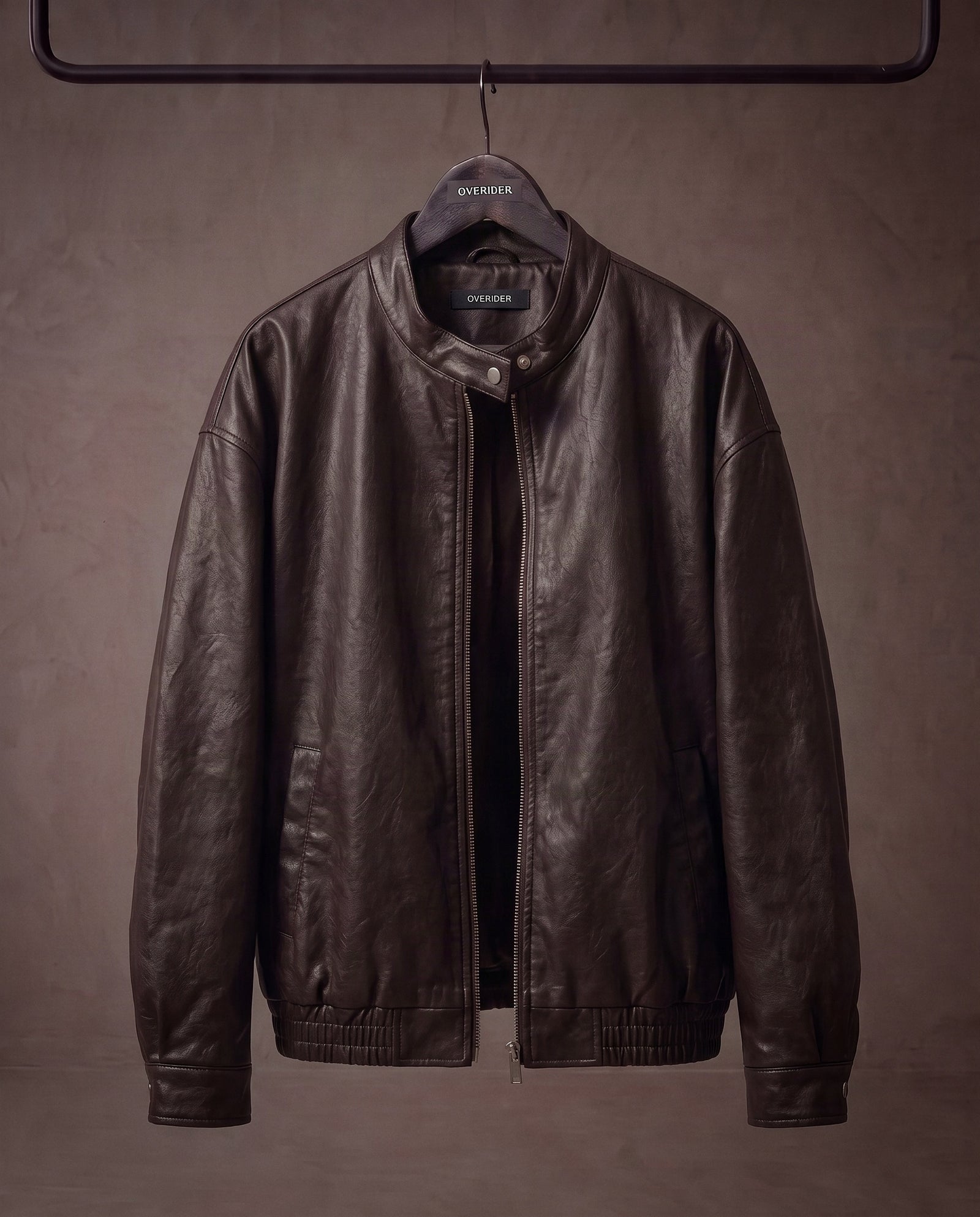 LEONIE | Faux Leather Bomber | Chocolate
