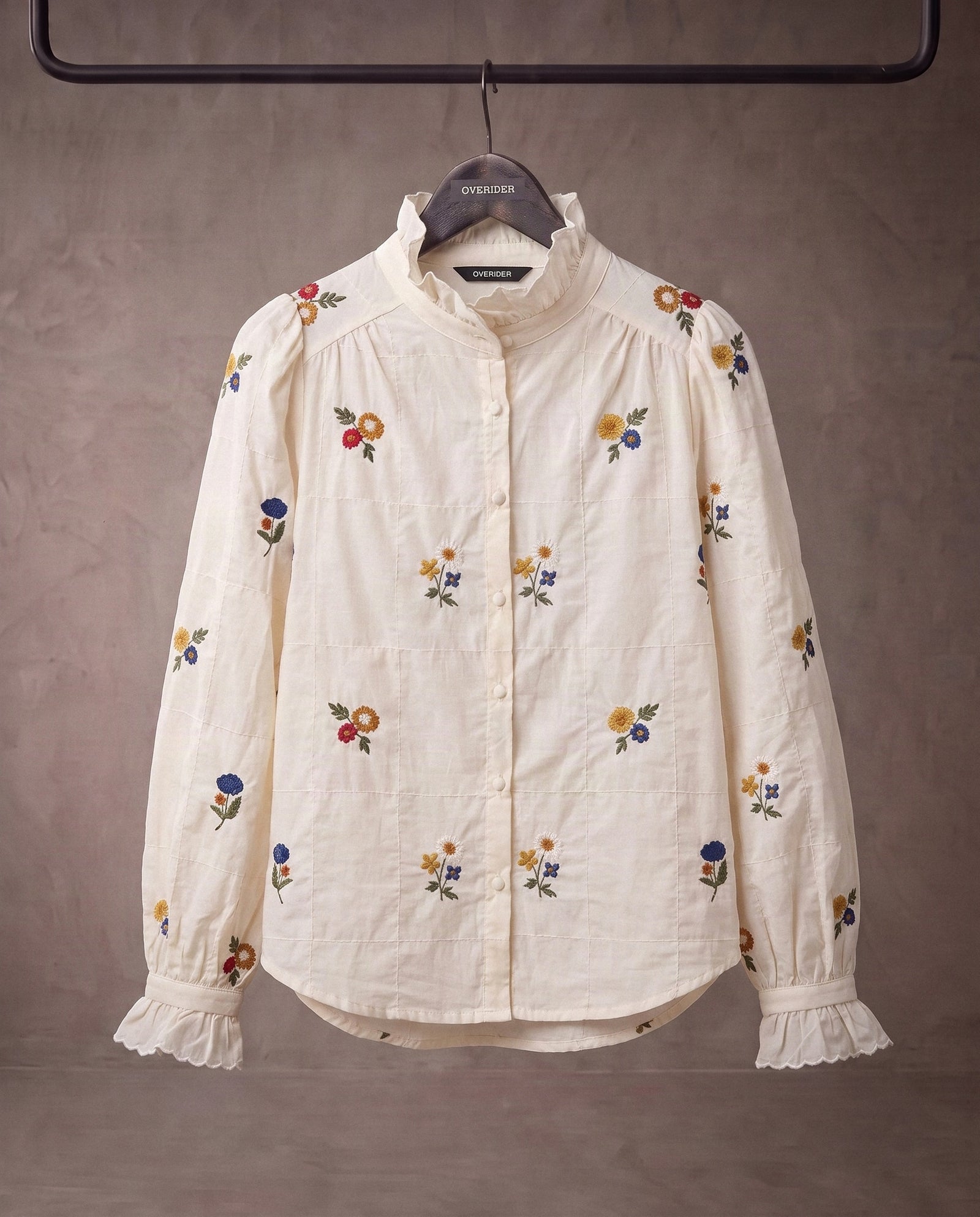 Anaïs | Embroidered Ruffle Shirt | Ecru