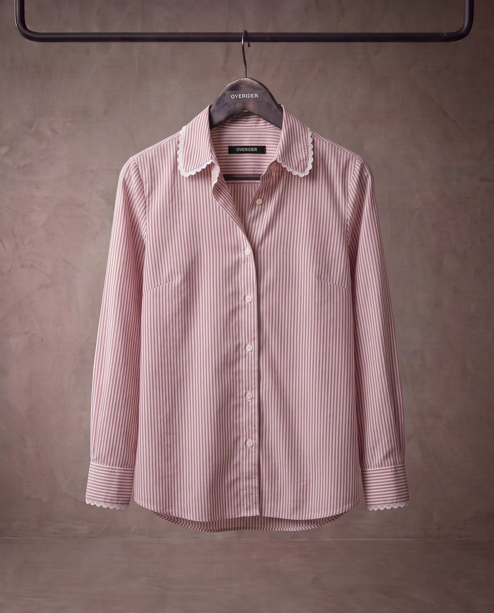 REMI | Lace Trimmed Shirt | Burgundy