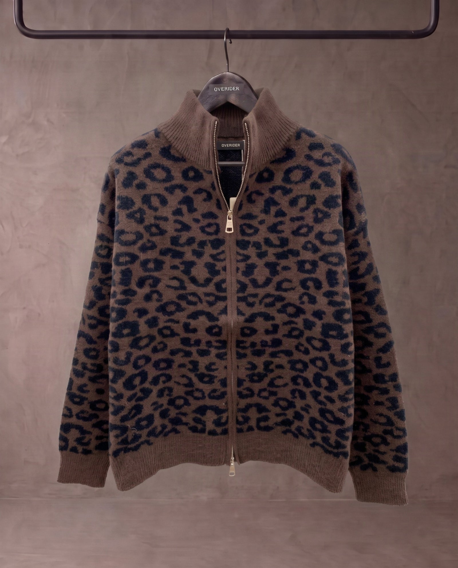 SYLVIE | Leopard Zip Cardigan | Chocolate