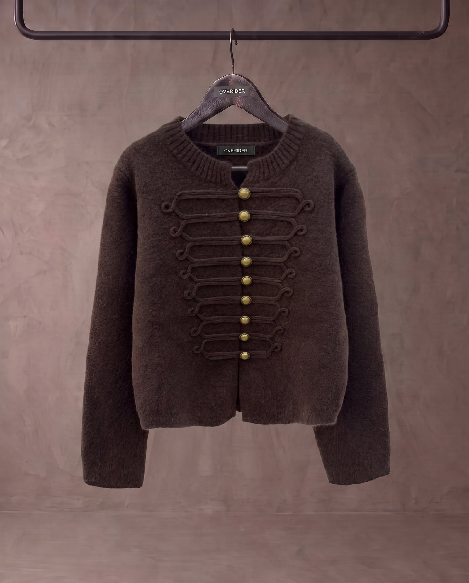 LIZET | Military Knit Cardigan | Brown