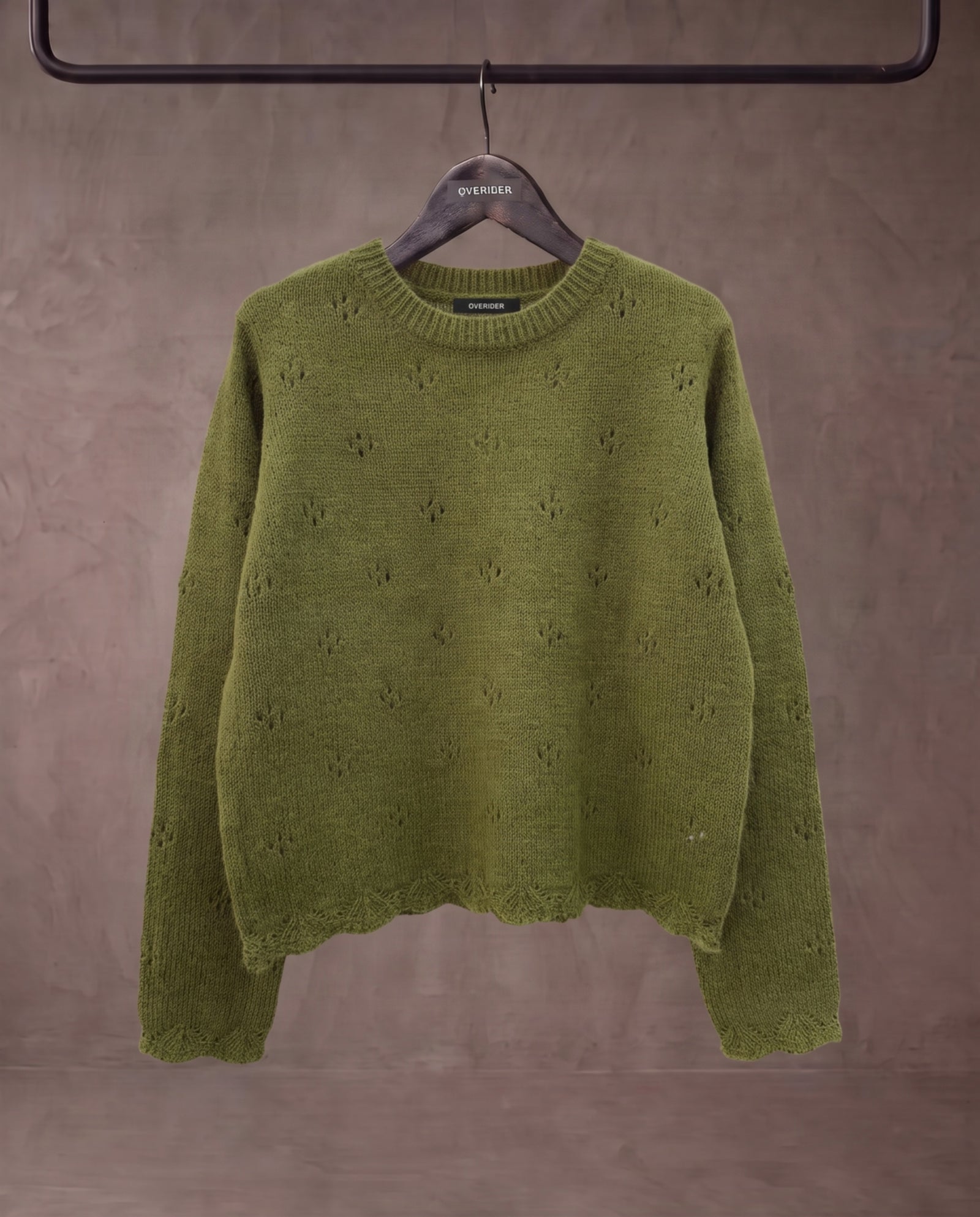 OTELLIE | Pointelle Sweater | Moss Green