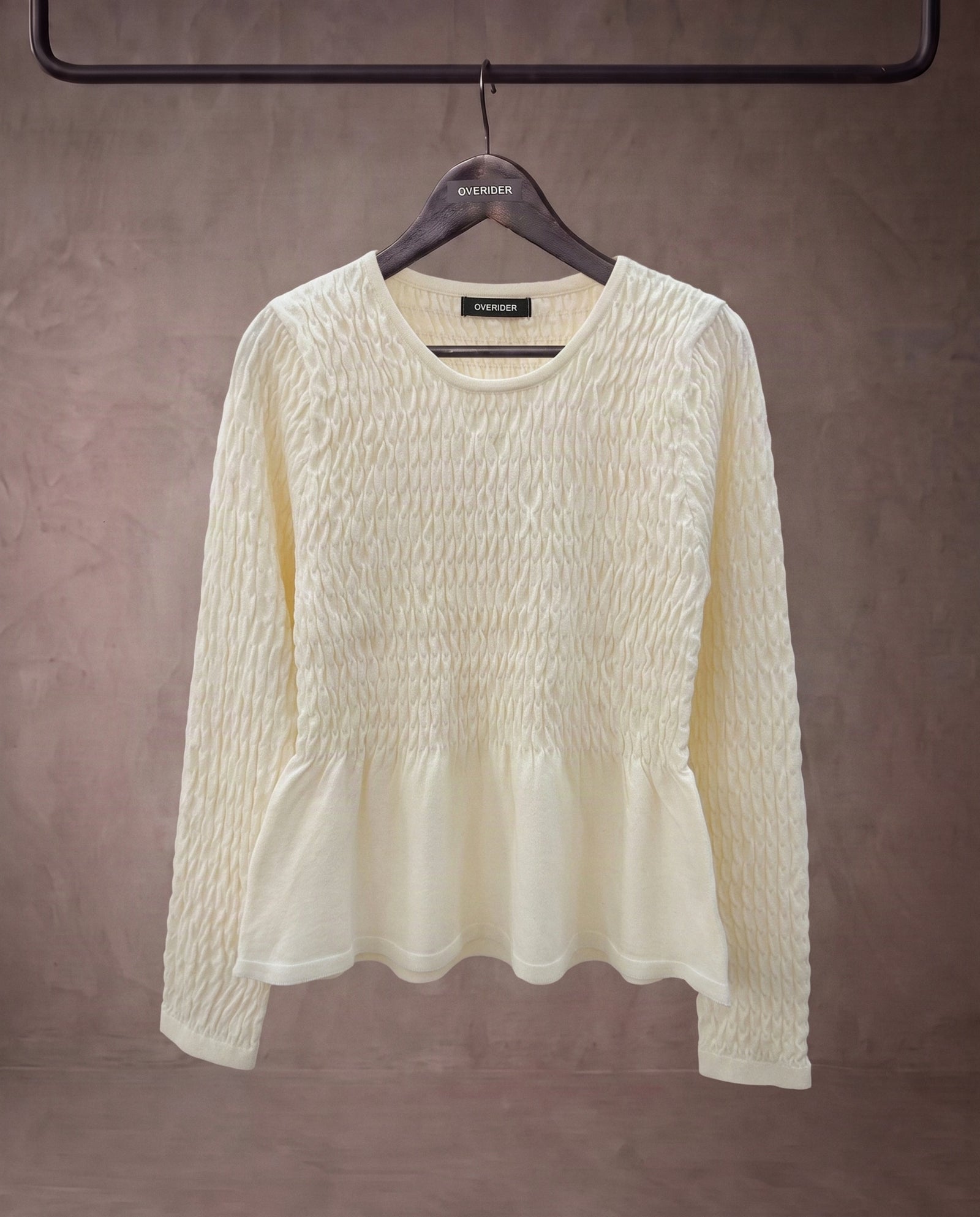 CELESTE | Textured Peplum | Soft Ivory