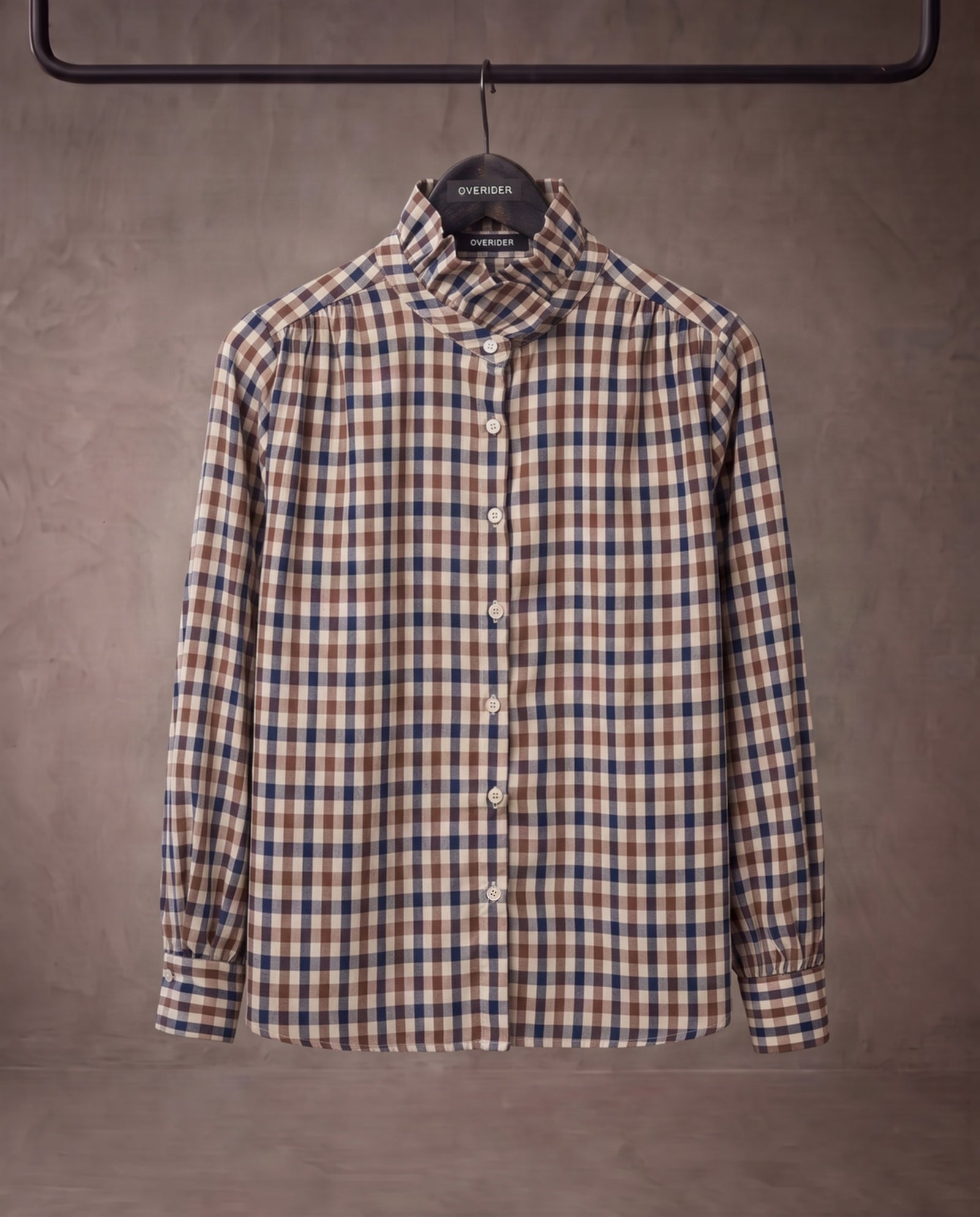 MIKA | Ruffle Collar Shirt | Check