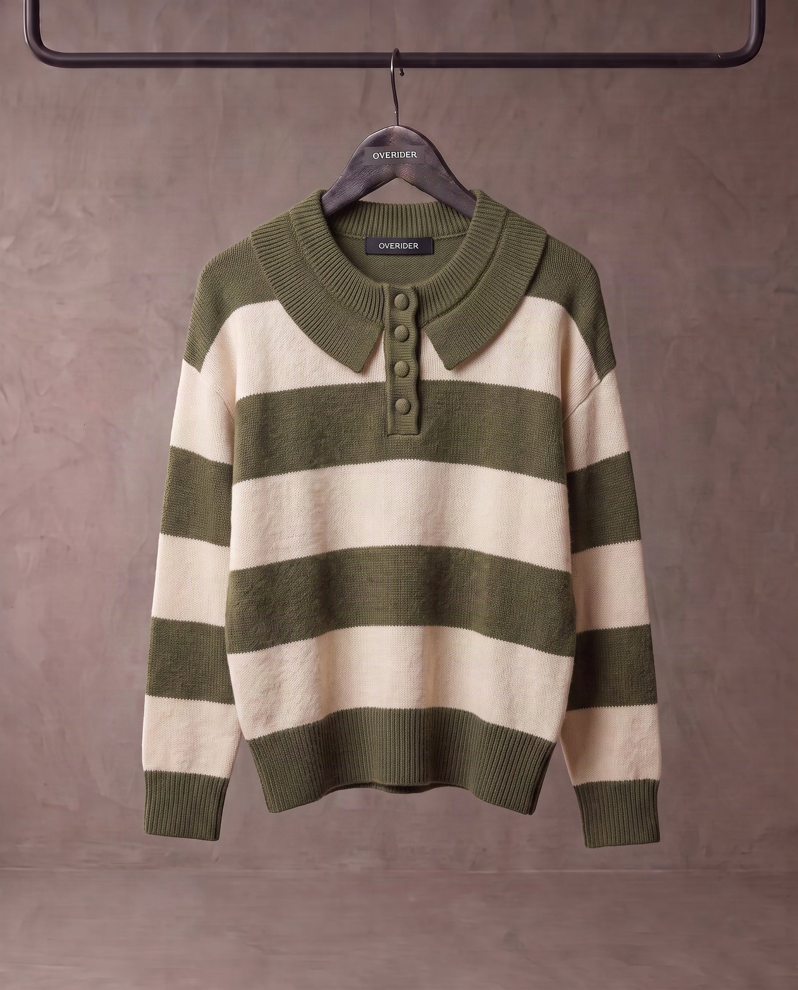 PIA | Striped Collared Knit | Olive Stripes