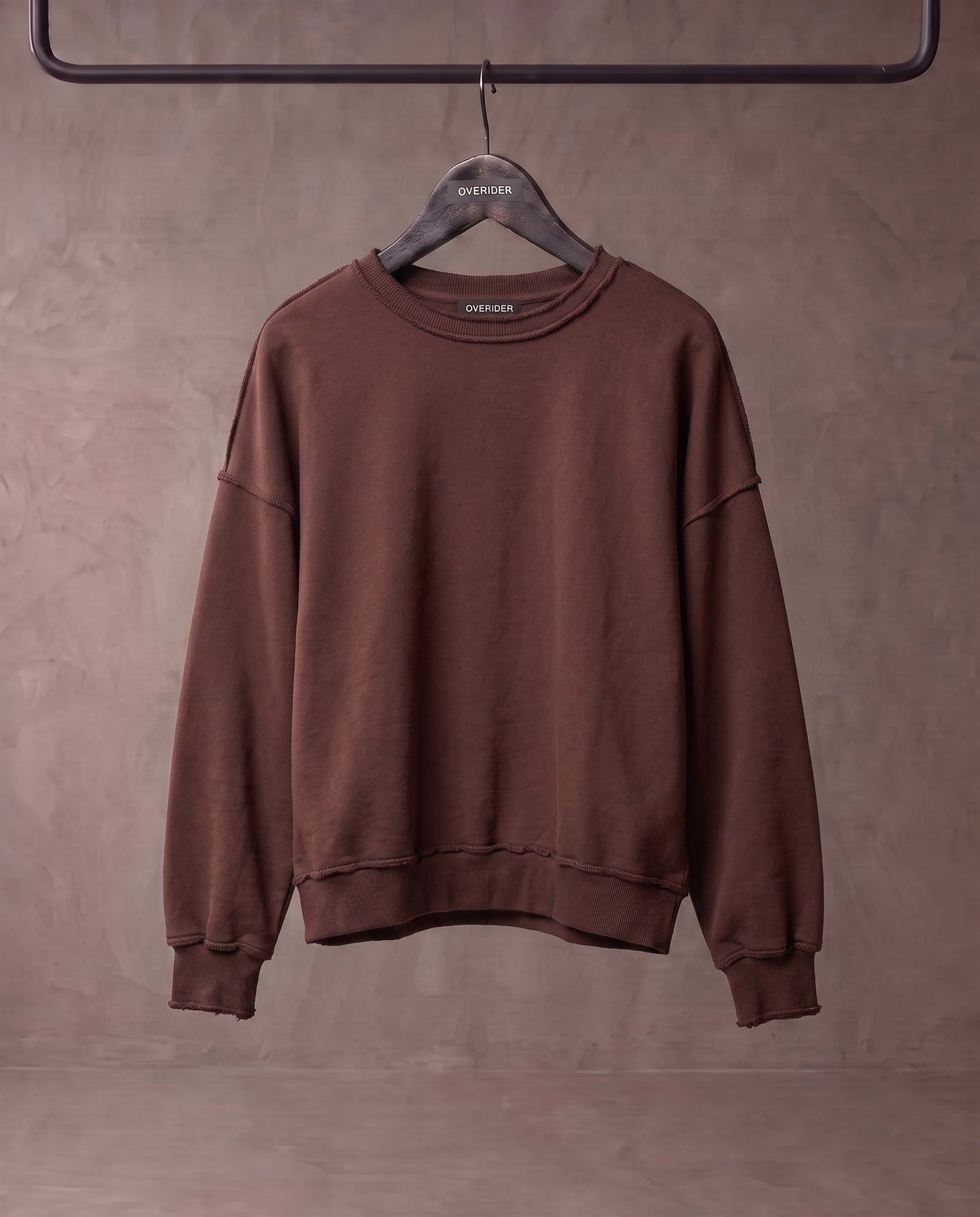 Eugénie | Raw Edge Relaxed Sweat | Chocolate