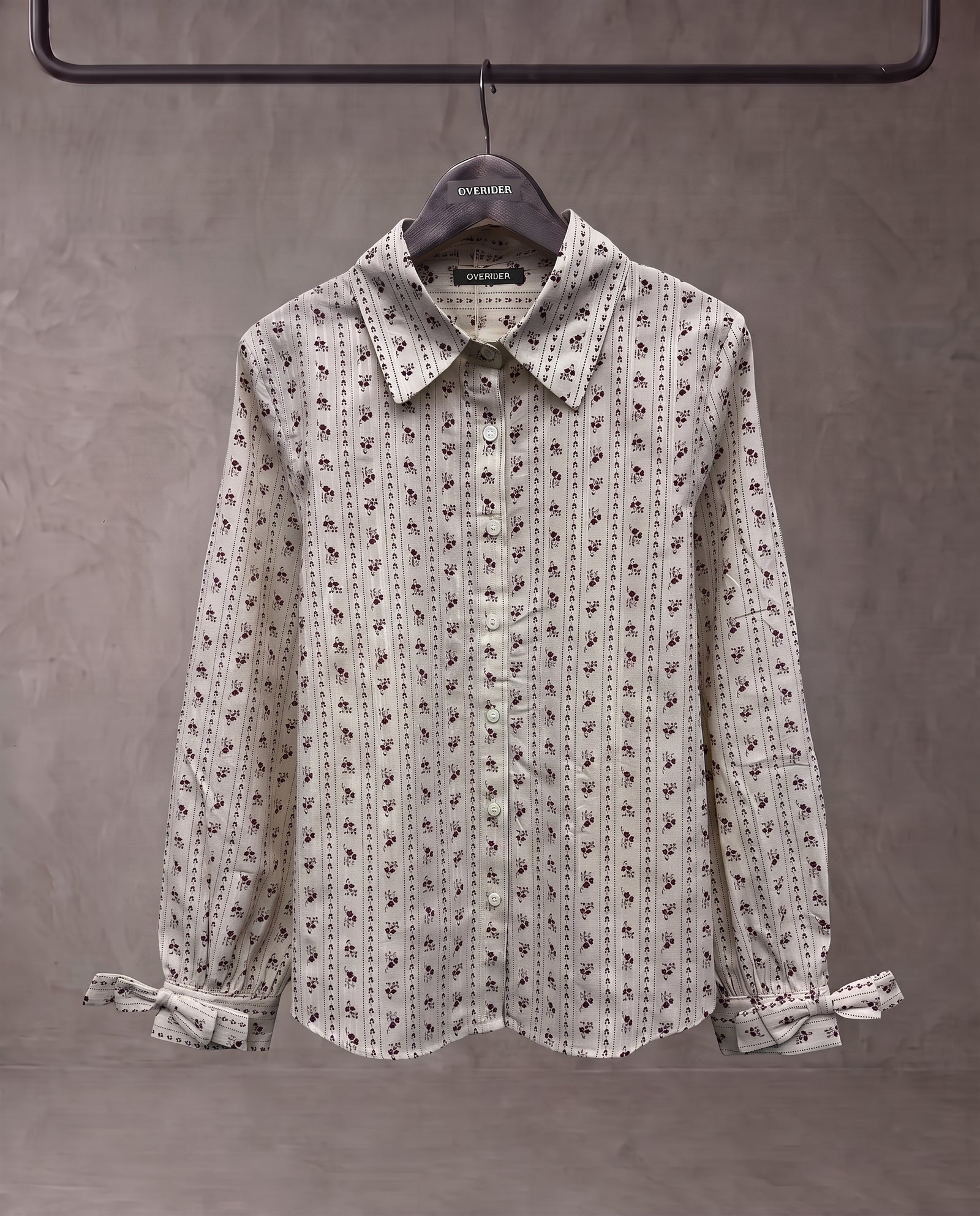 VALEA | Patterned Cotton Shirt | Taupe