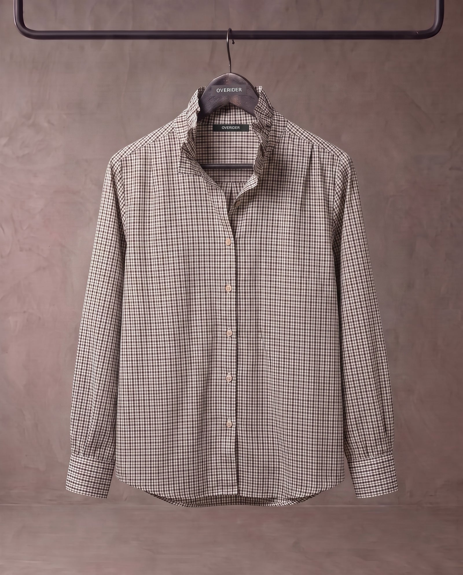 LILLIE | Ruffle Collar Shirt | Check