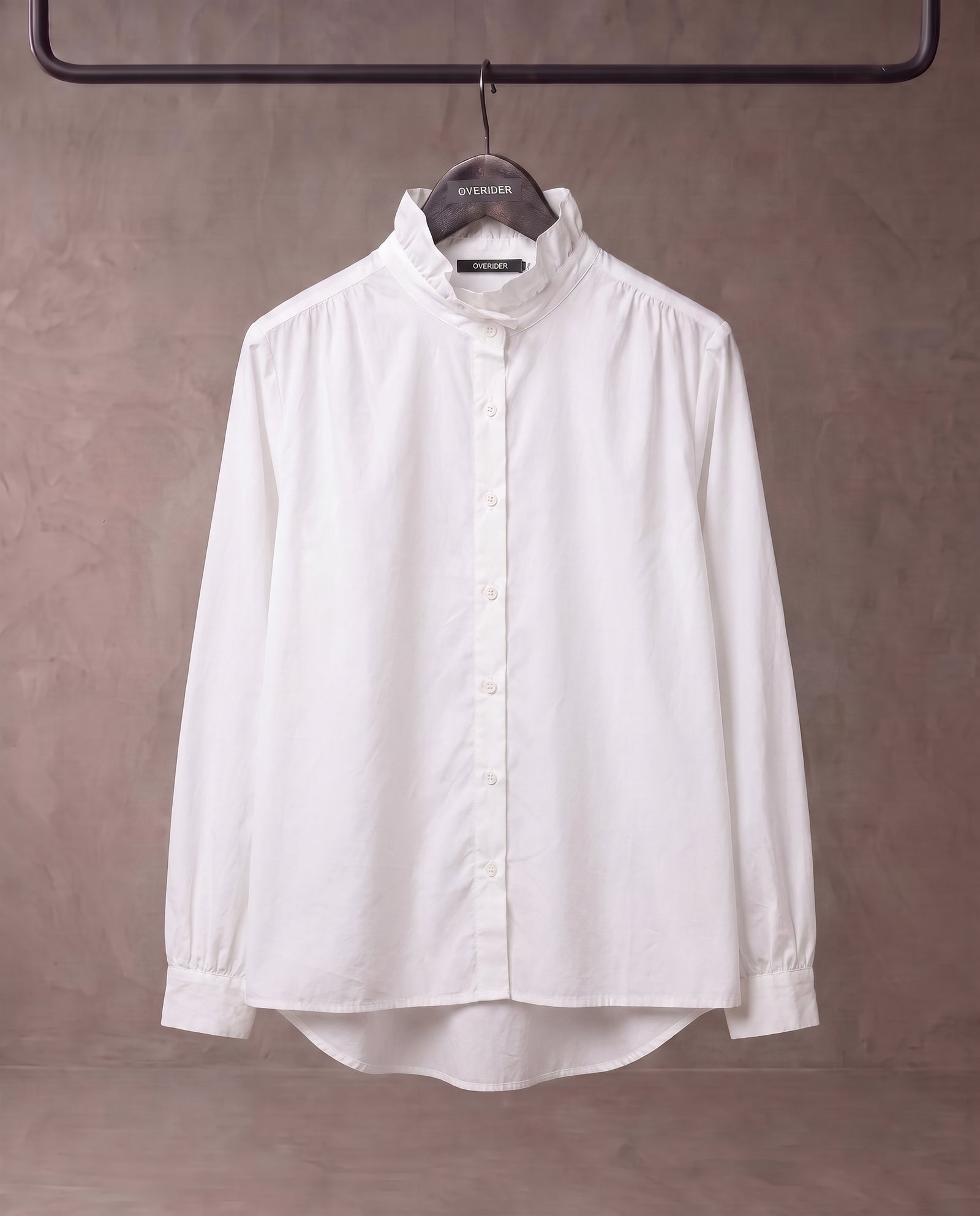 EDEN | Ruffle Collar Shirt | White