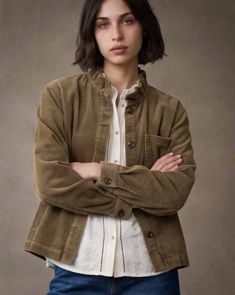 MINA | Cord Utility Jacket | Tobacco